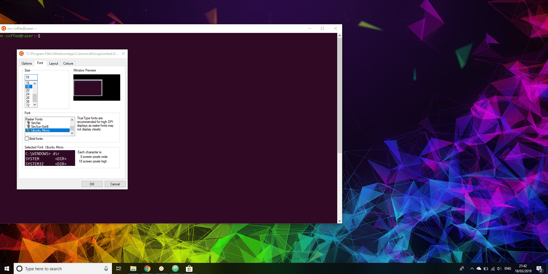 WSL Ubuntu shell styling